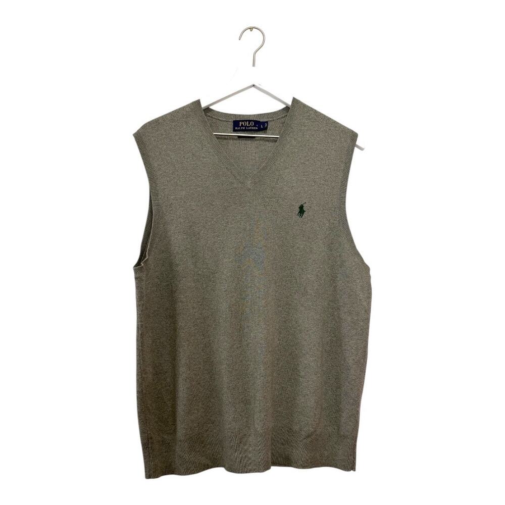 Polo Ralph Lauren Gray Pima Cotton Sweater Vest V-Neck Men’s Size L